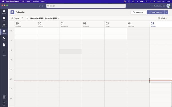 Microsoft Teams 365 Calendar view