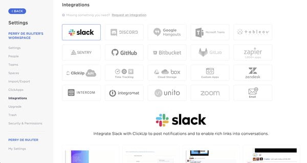 ClickUp integraties